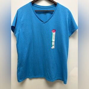 4 for $25 🍒 NWT Gildan Women's Blue Short Sleeve V-Neck Tee